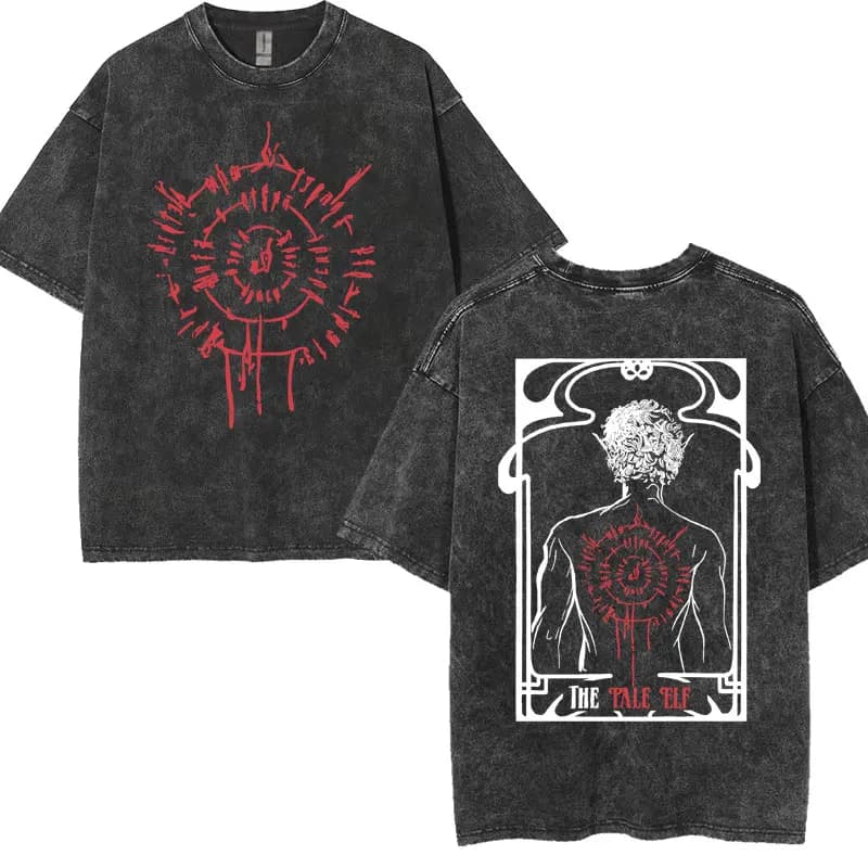 Limité Astarion l'elfe pâle T-shirts Baldurs Gate 3 fille dîner Vintage lavé t-shirt hommes femmes d