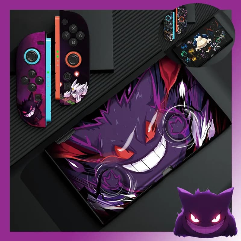 Étui Gengar de dessin animé pour Console de jeu Nintendo Switch 2/NS Oled, conception de Type fendu 