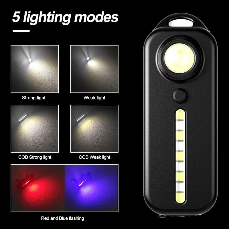 LED rouge bleu attention lumière de Police d'urgence avec pince USB Rechargeable épaule clignotant a