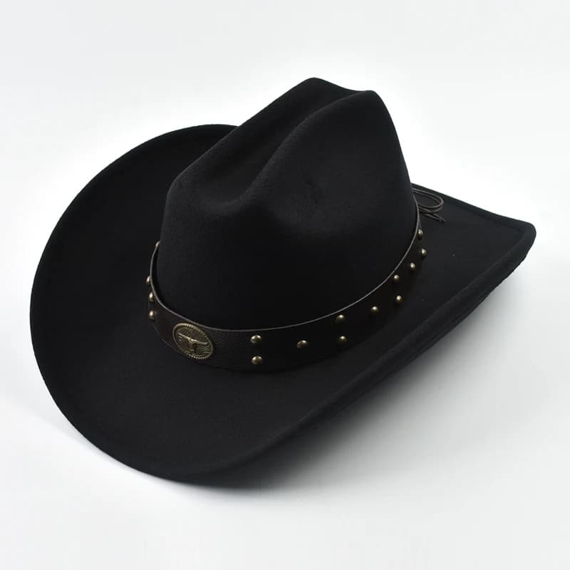 Hommes femmes Vintage grand bord Western Cowboy chapeau Gentleman Cowgirl Jazz chapeau Cloche église