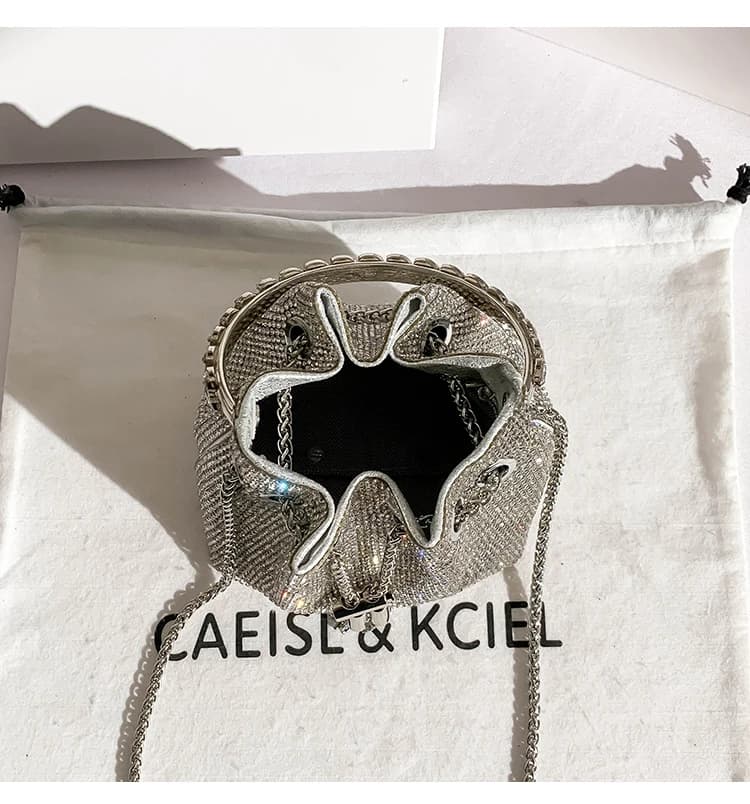 Sac à Main de Luxe avec Strass et Diamants pour Femme, Pochette de Soirée, à Paillettes Brillantes, 