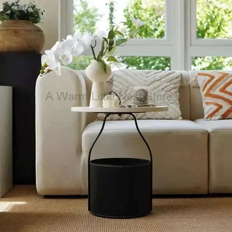Table basse ronde Mobile d'appoint pour canapé, selle de chambre à coucher, armoire de chevet en cui