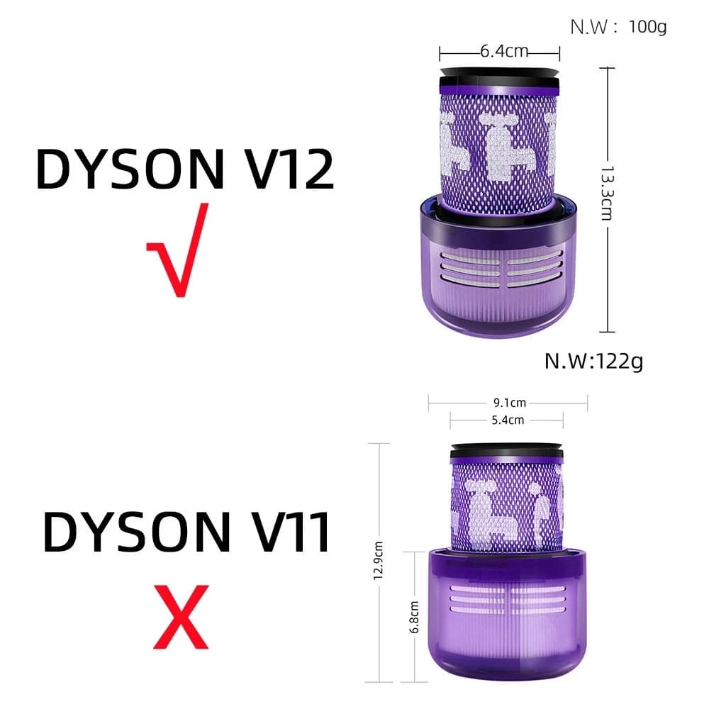 Filtres lavables pour aspirateur sans fil Dyson V12 Slim Detect absolu, filtre HEPA, pièces de recha
