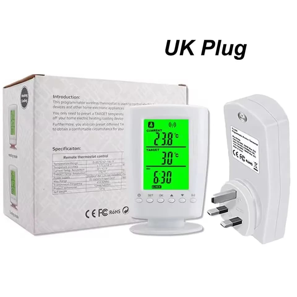 ThermoandreWireless-Prise de contrôle de température LCD, télécommande sans fil, programme de chauff