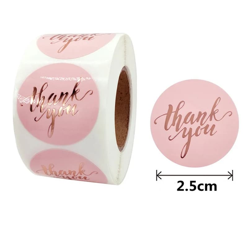 Étiquettes rondes en papier Kraft, 500 pièces, autocollant de remerciement, dragées, sac de bonbons,