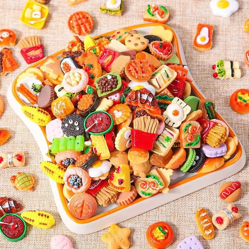 Jouets alimentaires miniatures, poupées alimentaires en résine mélangée, jouets de simulation de cui