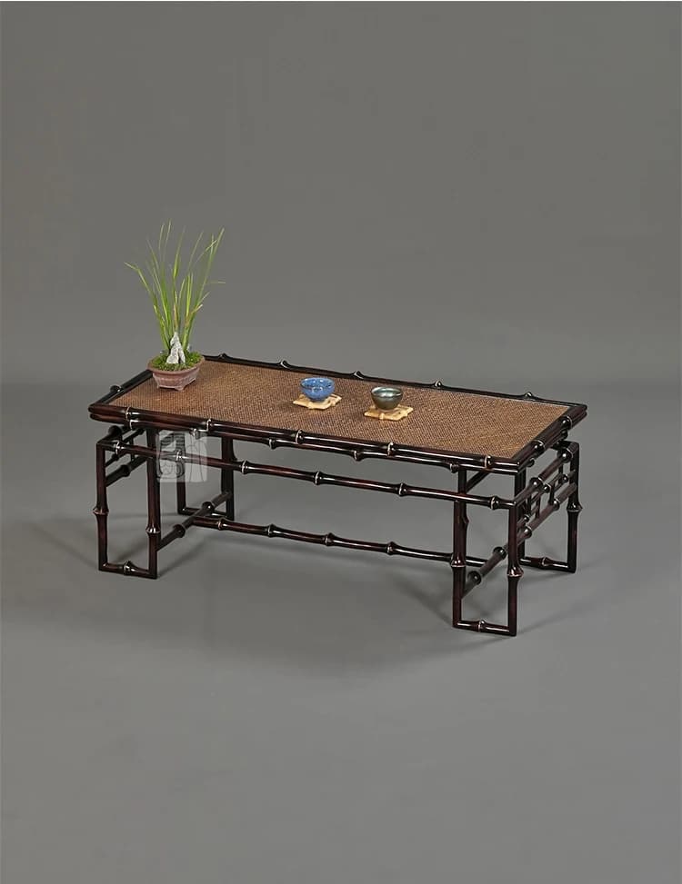Ming et Qing Dynasties unk Table de bureau en bambou pour salle d'étude
