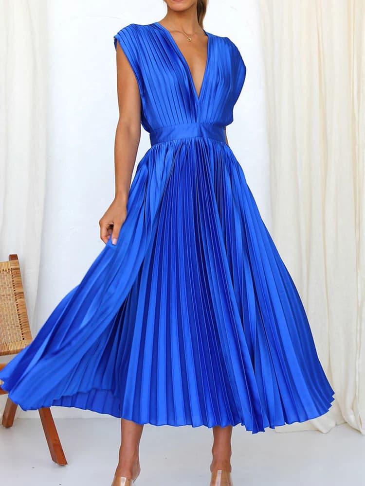Robe de soirée sans bretelles et dos nu pour femme, vêtement de détente simple, couleur unie, manche