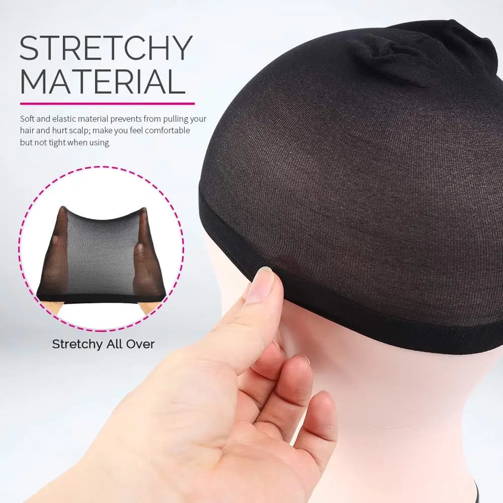 40 pièces bonnet de perruque en nylon bas bonnet de perruque élastique noir, marron, marron clair