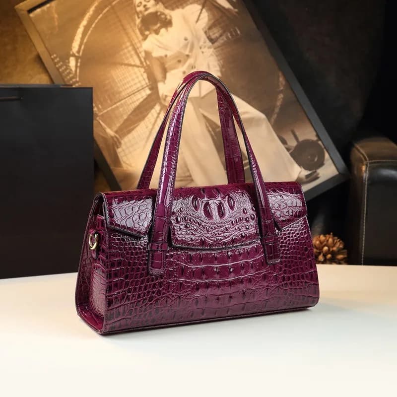 Sac à bandoulière en cuir de luxe léger pour femme, motif crocodile, nouveau style 2025, sac message