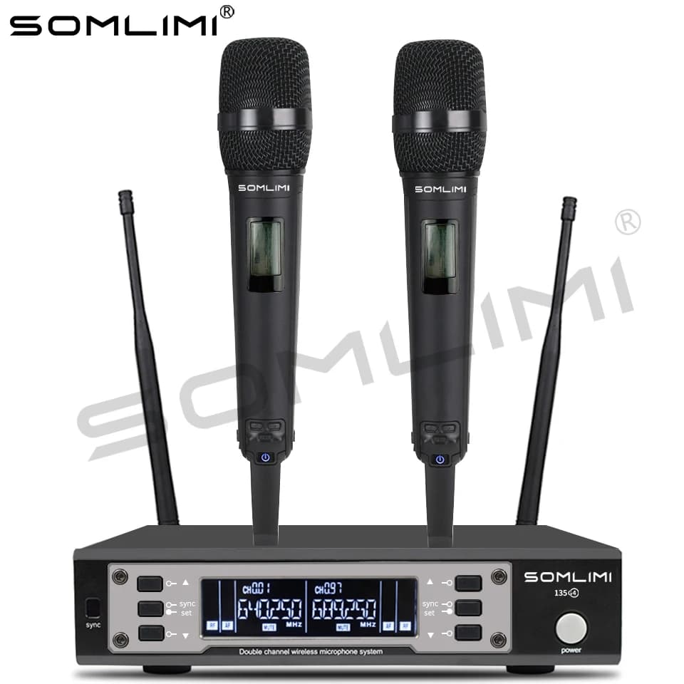 SOMLIMI EW135G4 UHF double canaux système de Microphone sans fil professionnel Performance sur scène