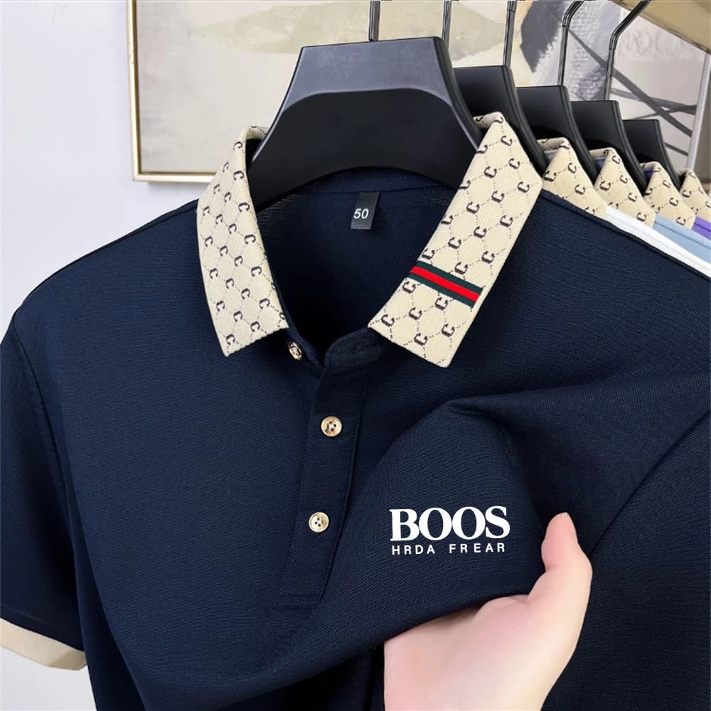 Chemise polo à manches courtes en soie de mûrier, nouveau style d'été pour hommes, tendance et décon