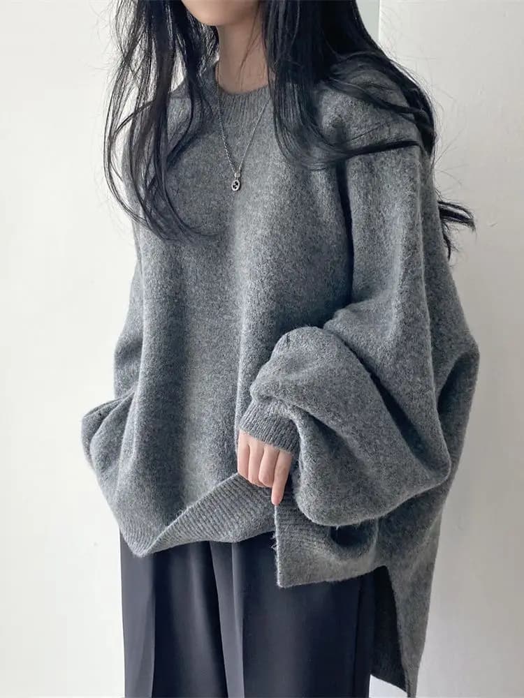 Alien Kitty-Pull en tricot surdimensionné pour femme, style paresseux, pull pour femme de bureau, do