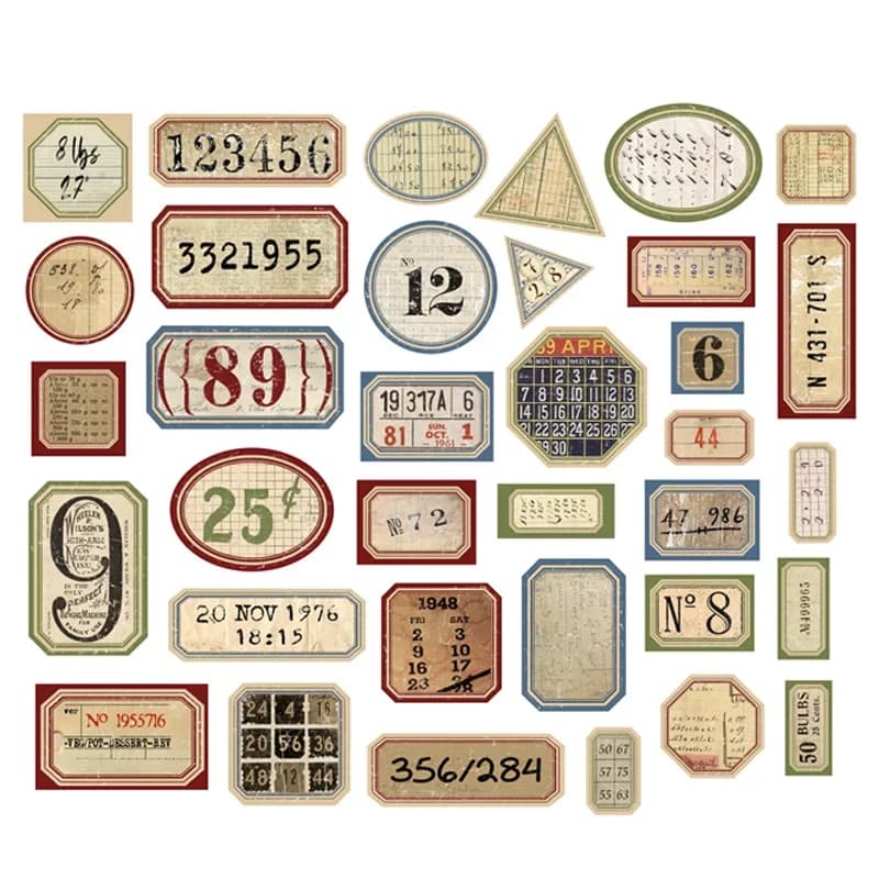 Étiquette autocollante Vintage avec numéro de Style Tim Holtz, étiquette autocollante rétro pour Alb