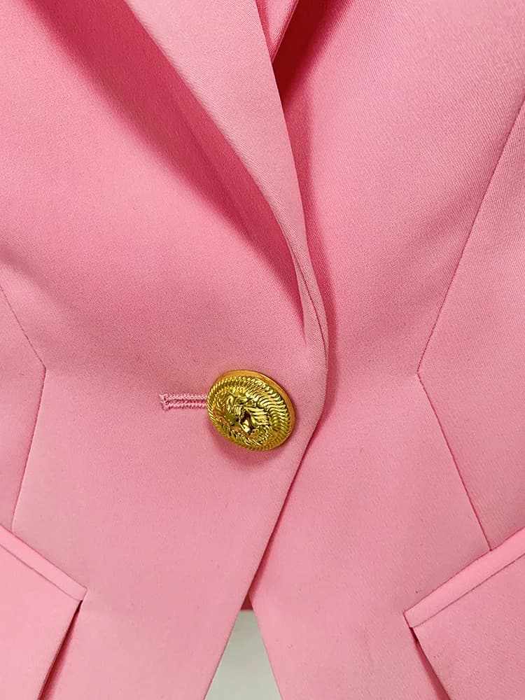 HIGH STREET Nouveauté 2026 Blazer de créateur pour femme, coupe ajustée, à bouton unique et revers