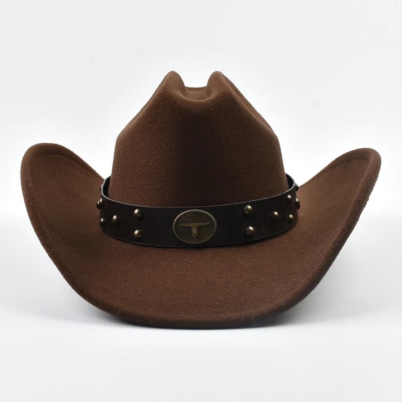 Hommes femmes Vintage grand bord Western Cowboy chapeau Gentleman Cowgirl Jazz chapeau Cloche église