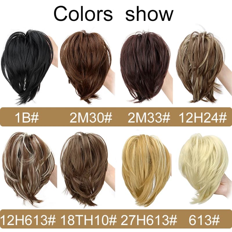 WIGSIN – chouchous synthétiques en désordre, Chignon court et droit, queue de cheval, Extensions cap