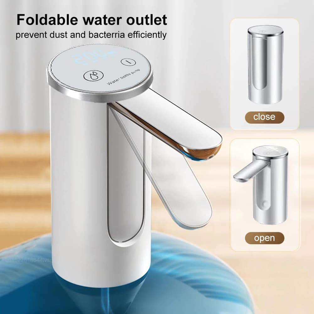 Pompe Électrique pour Bouteille d'Eau, Distributeur existent, Rechargeable, Pliable, Bureau, H3, 19 