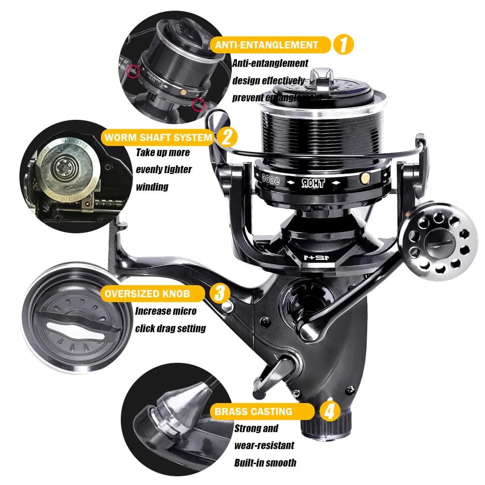 Nouveau Moulinet De pêche à la carpe moulinets à filature Max Double traînée 27kg 12 + 1BB Carretilh