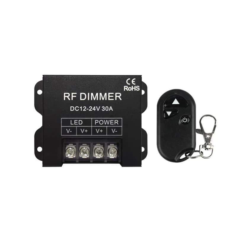 Contrôleur de variateur LED 30A 12-24V avec télécommande sans fil RF à 3 touches, gradation continue