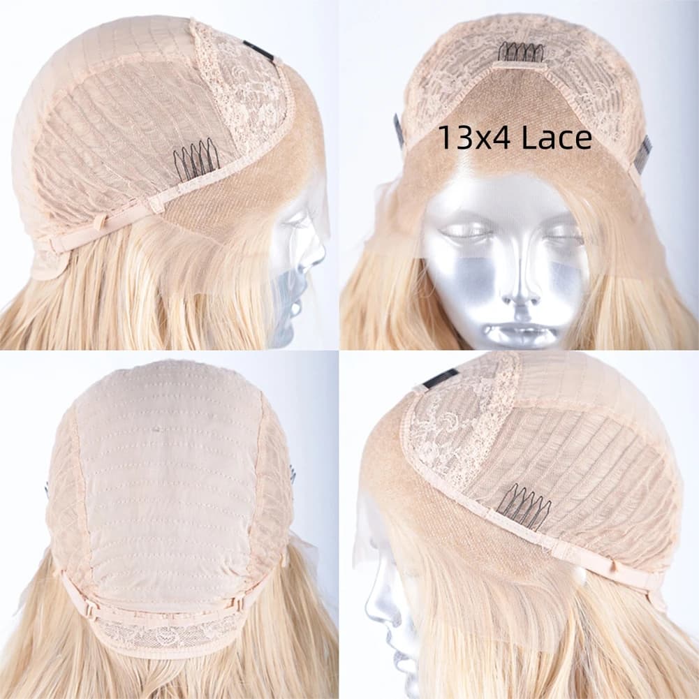AIMEYA 13*4 perruques avant en dentelle synthétique pour femmes blanc Blonde perruque en dentelle fi