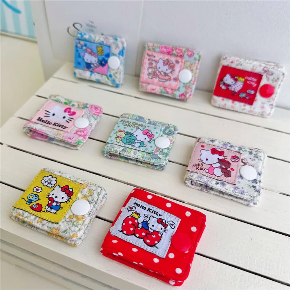 Hello Kitty tissu câble de données pince de rangement Kt chat chargeur cordon support de stockage li