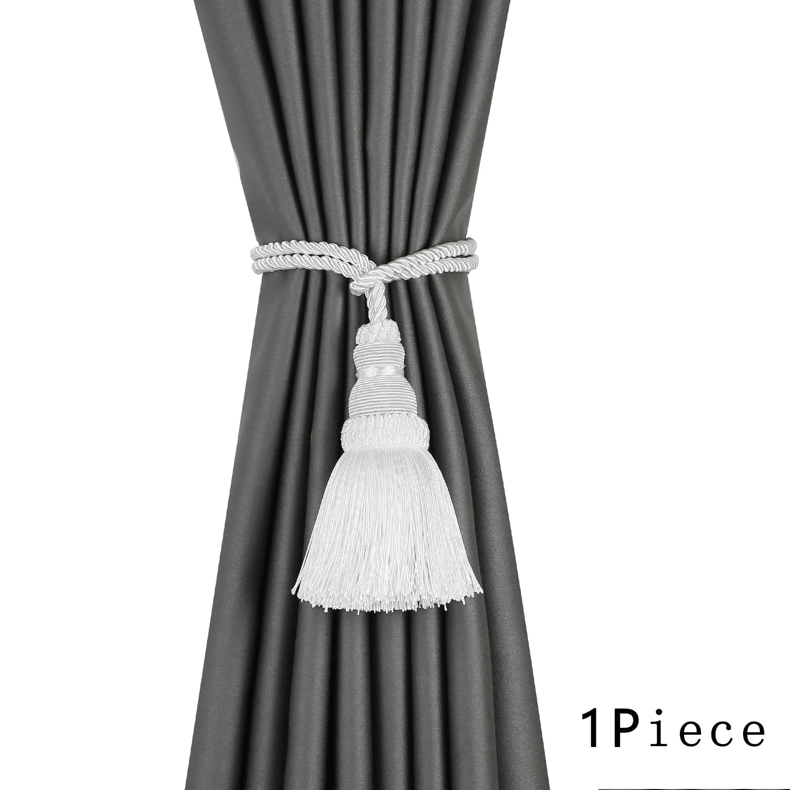 1 /2 pièces rideaux cravate dos corde glands cravate dos à la main élégant retenues fenêtre rideaux 
