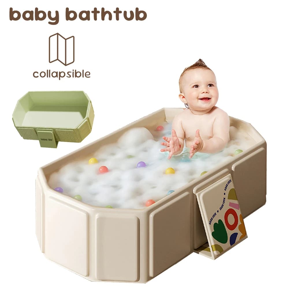 Baignoire pour bébé avec drain intégré, baignoire compacte pliable de qualité supérieure, baignoire 