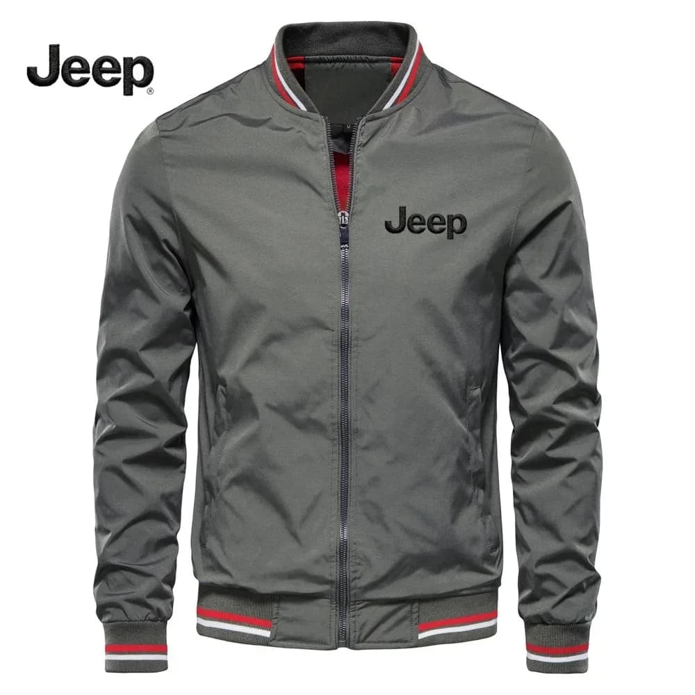 Veste Jeep à col montant pour le printemps et l'automne, veste de baseball décontractée de haute qua