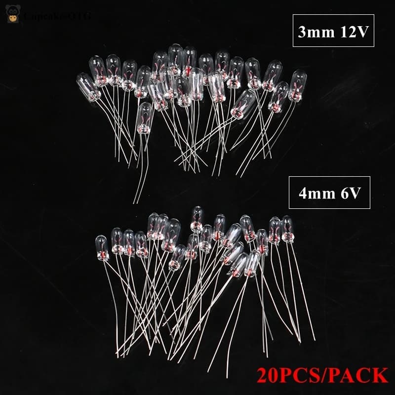 Ampoule Miniature 3mm/4mm 6V 12V, 20 pièces, ampoule Edison à Filament incandescent, riz, vente en g