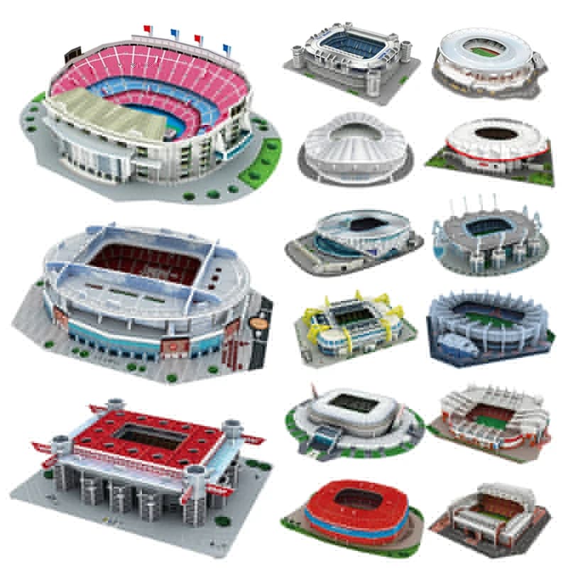 Puzzle en papier 3D, stade de terrain de Football, modèle assemblé, jouets éducatifs créatifs, brico
