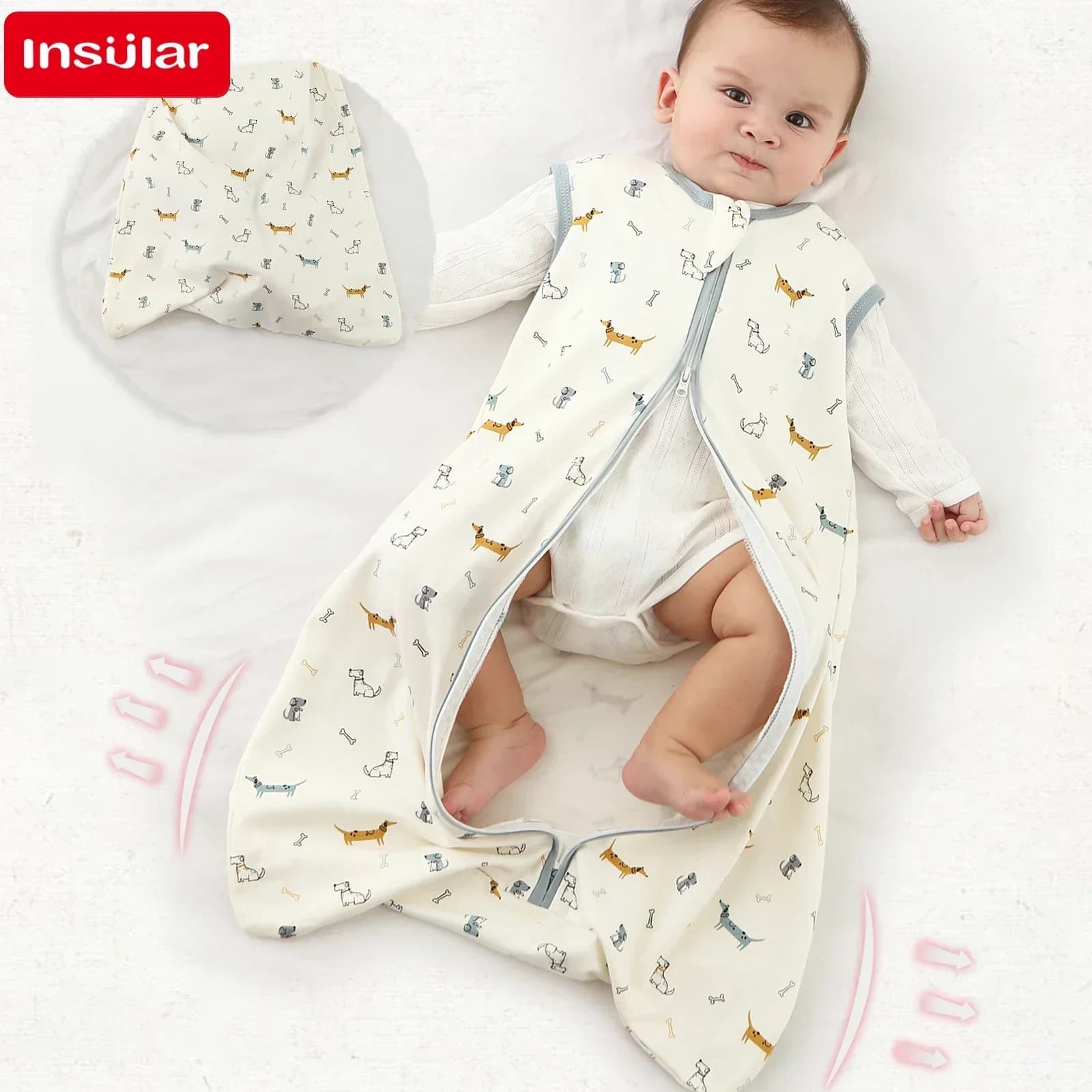 Sac de couchage pour bébé, nouveau-né, Anti-choc, pyjama pour bébé, léger, fermeture éclair, costume