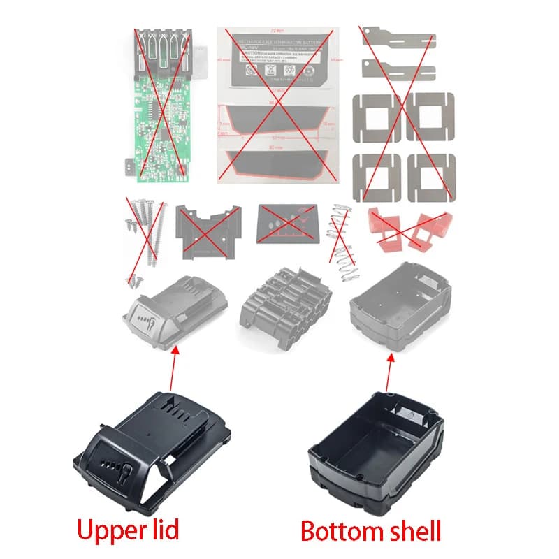 Pièces d'assemblage de boîtier de batterie M18-10 pour Milwaukee 18V 48-11-1815 batterie au lithium 