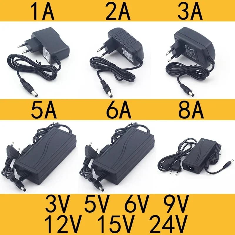 AC 110-240V DC 3V 5V 6V 9V 12V 15V 24V 0,5a 1A 2A 3A 5A 6A 8A adaptateur d'alimentation universel ad