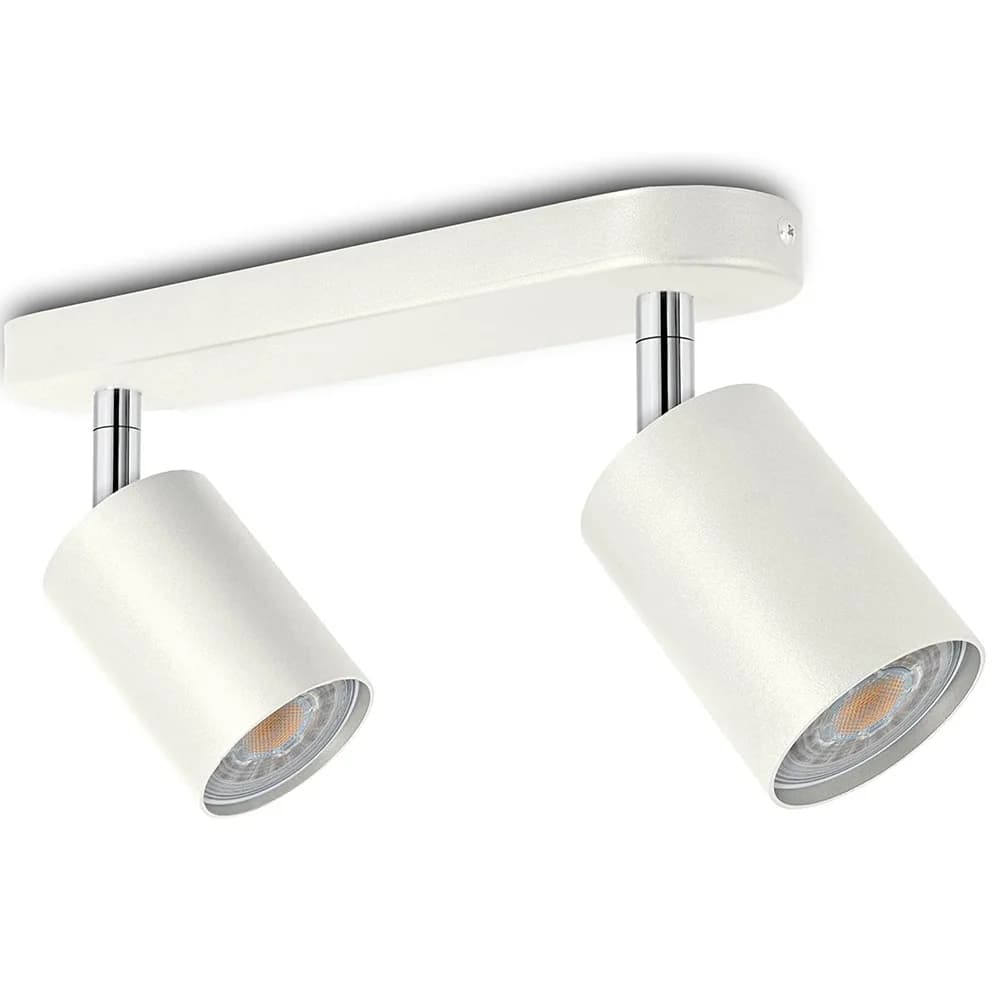 Plafonnier LED GU10 avec Ampoule de Résubdivision Directionnelle, Spot à Trois Têtes pour Salon, Mon