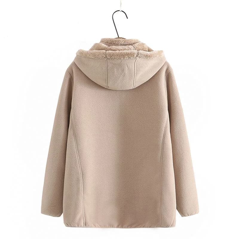 Sweat-shirt à capuche épais pour femme, veste polaire, manteaux avec fermeture éclair, hauts décontr