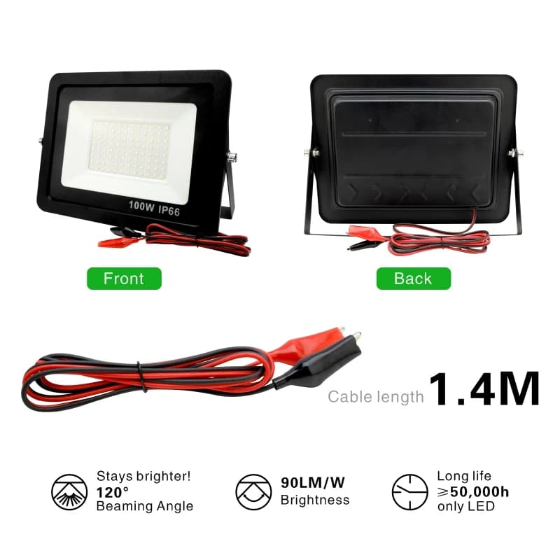 20W 30W 50W 100W DC12V Led projecteur extérieur projecteur IP66 étanche réflecteur de lumière Portab