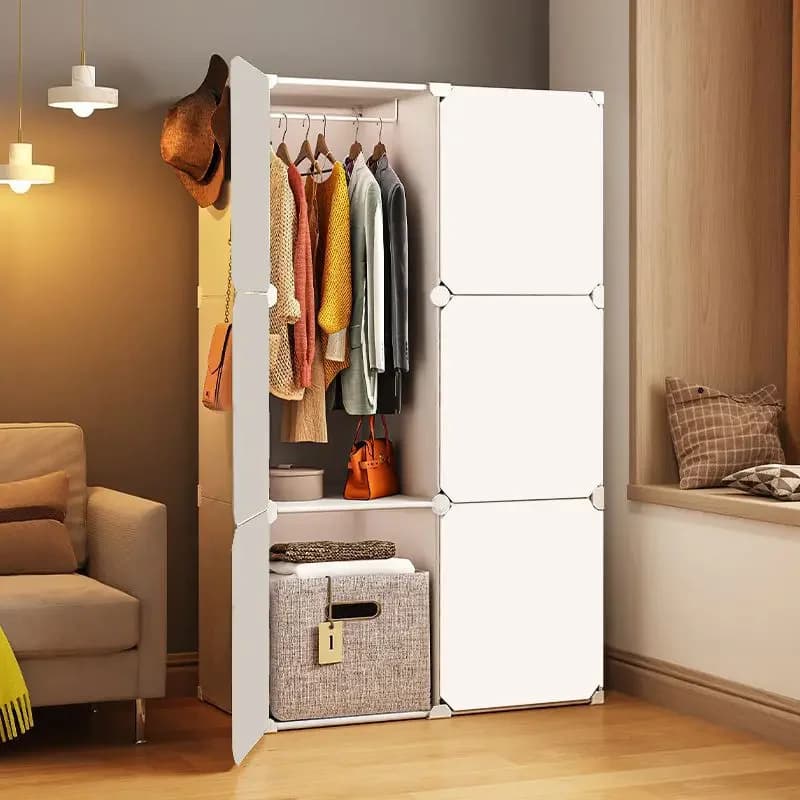Armoire moderne mis ensemble, armoire Simple en plastique, Design de garde-robe modulaire bon marché