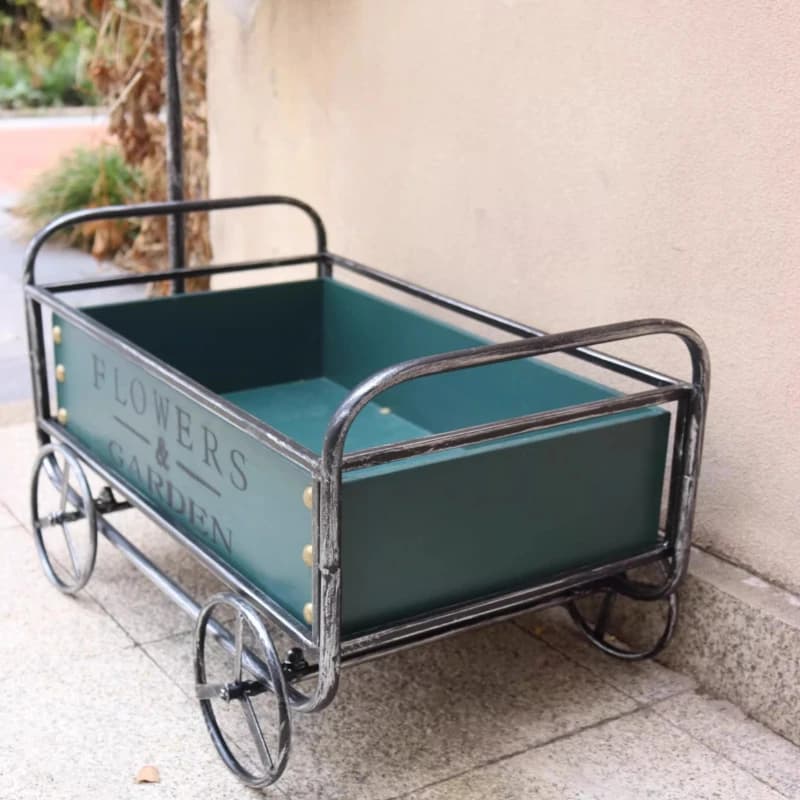 Chariot de jardin en fer forgé pour plantes d'extérieur, support décoratif pour balcon, chariot créa