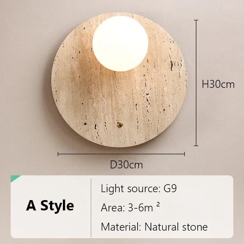 Pierre de grotte jaune style Wabi sabi japonais design créatif avec interrupteur rotatif chez l'habi