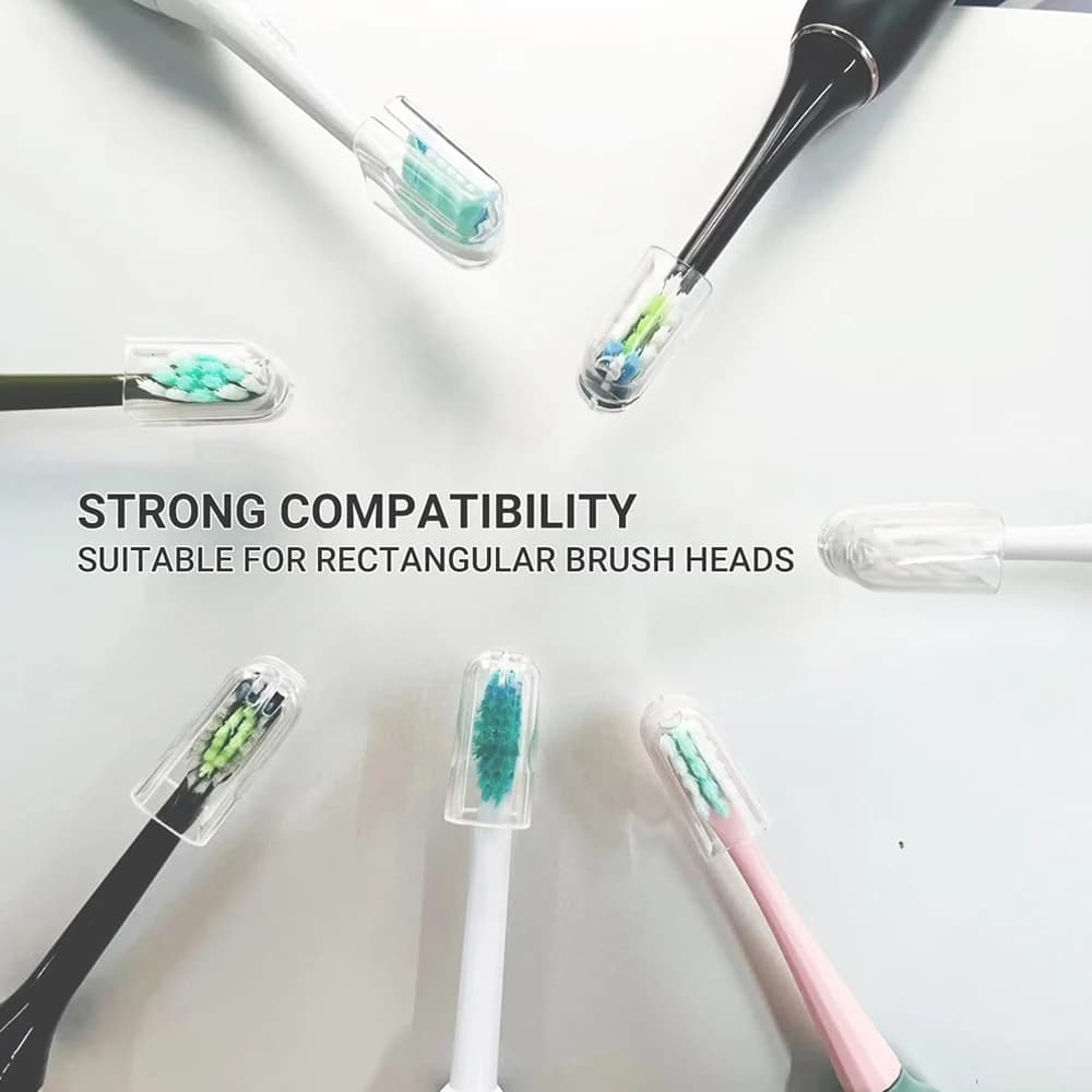 Couvre-têtes de brosse à dents réutilisables, 6 pièces, compatibles avec les têtes de brosse à dents