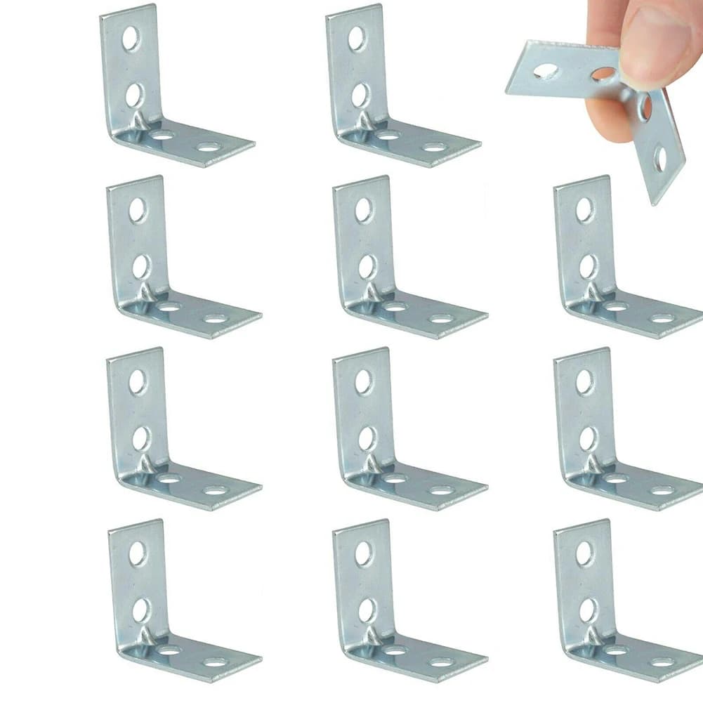 Supports d'angle en forme de L, 12 pièces, attelles d'angle en métal, support mural pour étagère à t