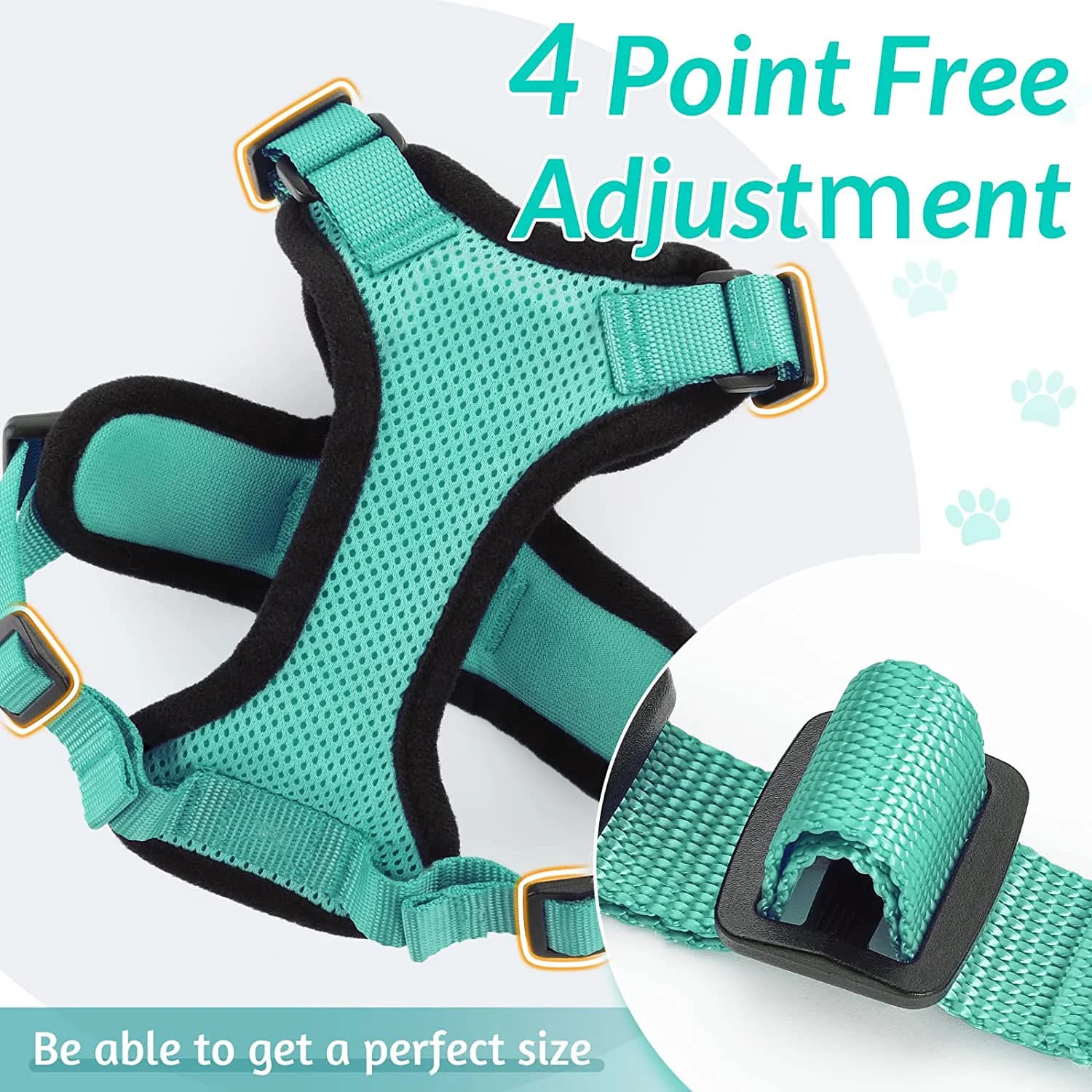 Harnais et laisse pour chat pour la marche, harnais de gilet doux et réglable anti-fuite pour chats,