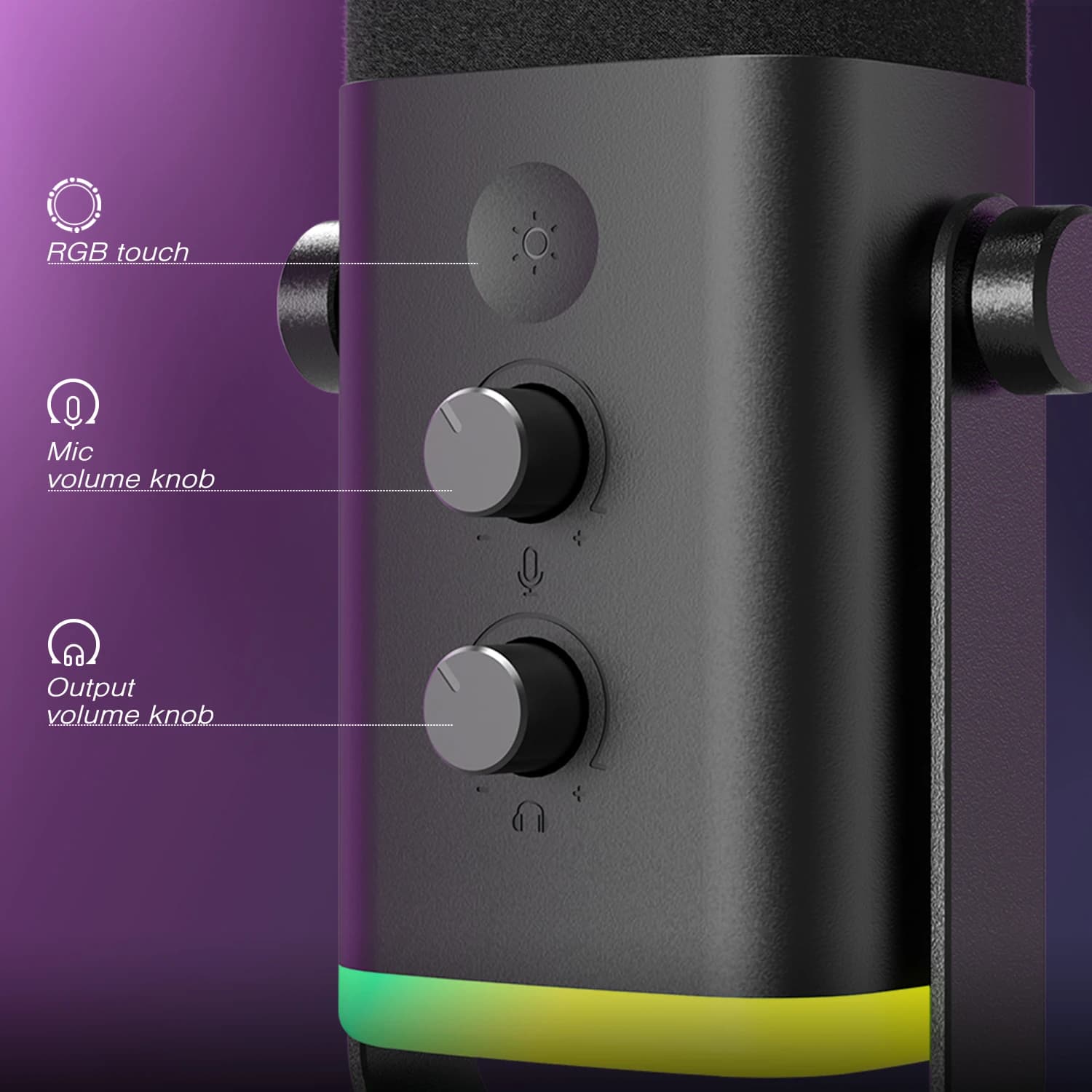 FIFINE-Microphone dynamique USB/XLR avec bouton tactile muet, prise téléphonique pour sauna, command