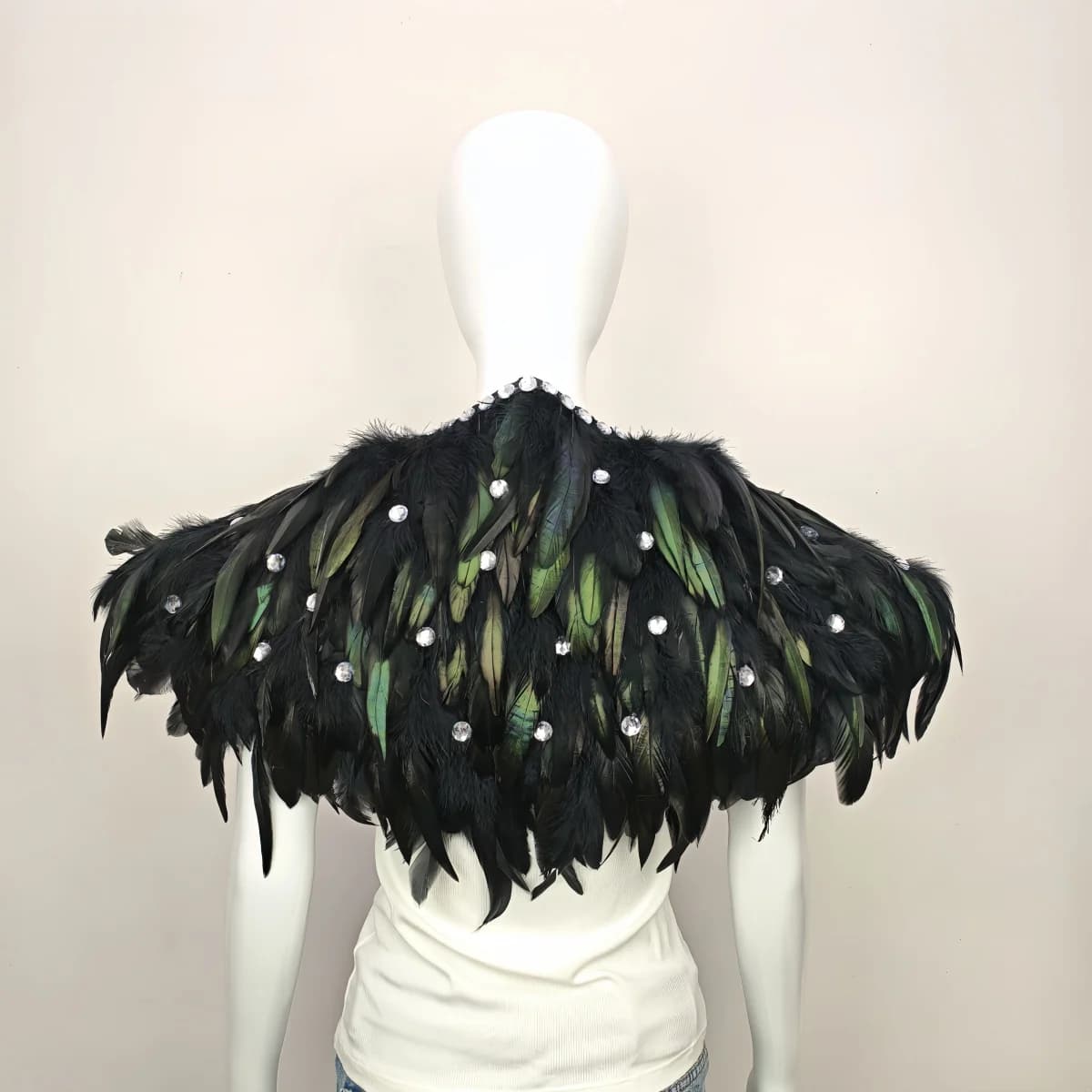 Robe de bal de remise de diplôme unisexe, accessoires de carnaval, châle en plumes, maquillage sur s