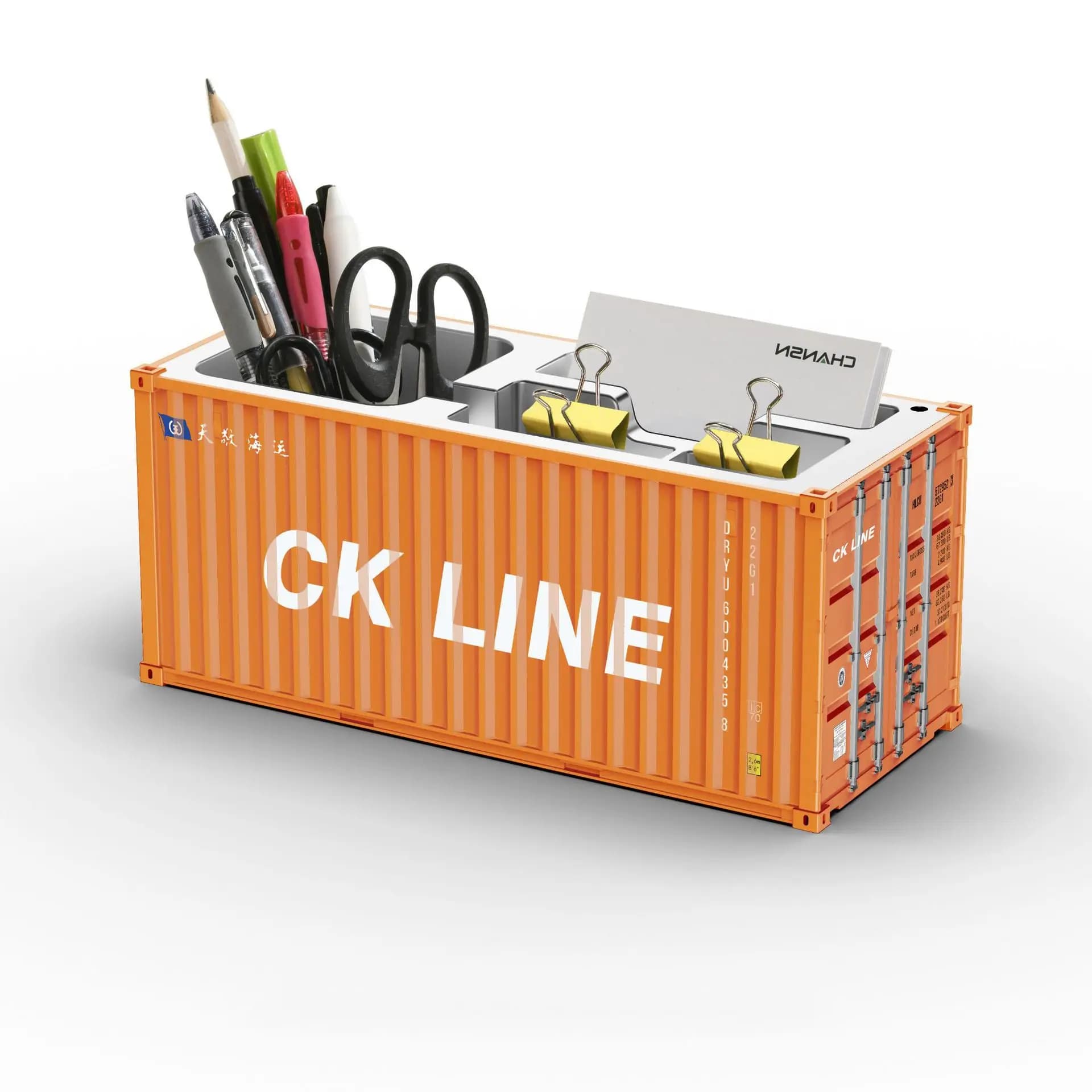 Modèle de conteneur maritime miniature réaliste, simple et multifonctionnel, porte-stylos de bureau,