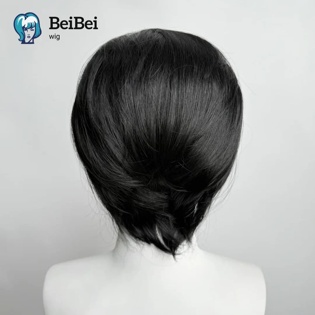BeiBei – perruque Lace Front Wig synthétique courte noire, 8 pouces, 13x4, Blonde argentée, en Fiber