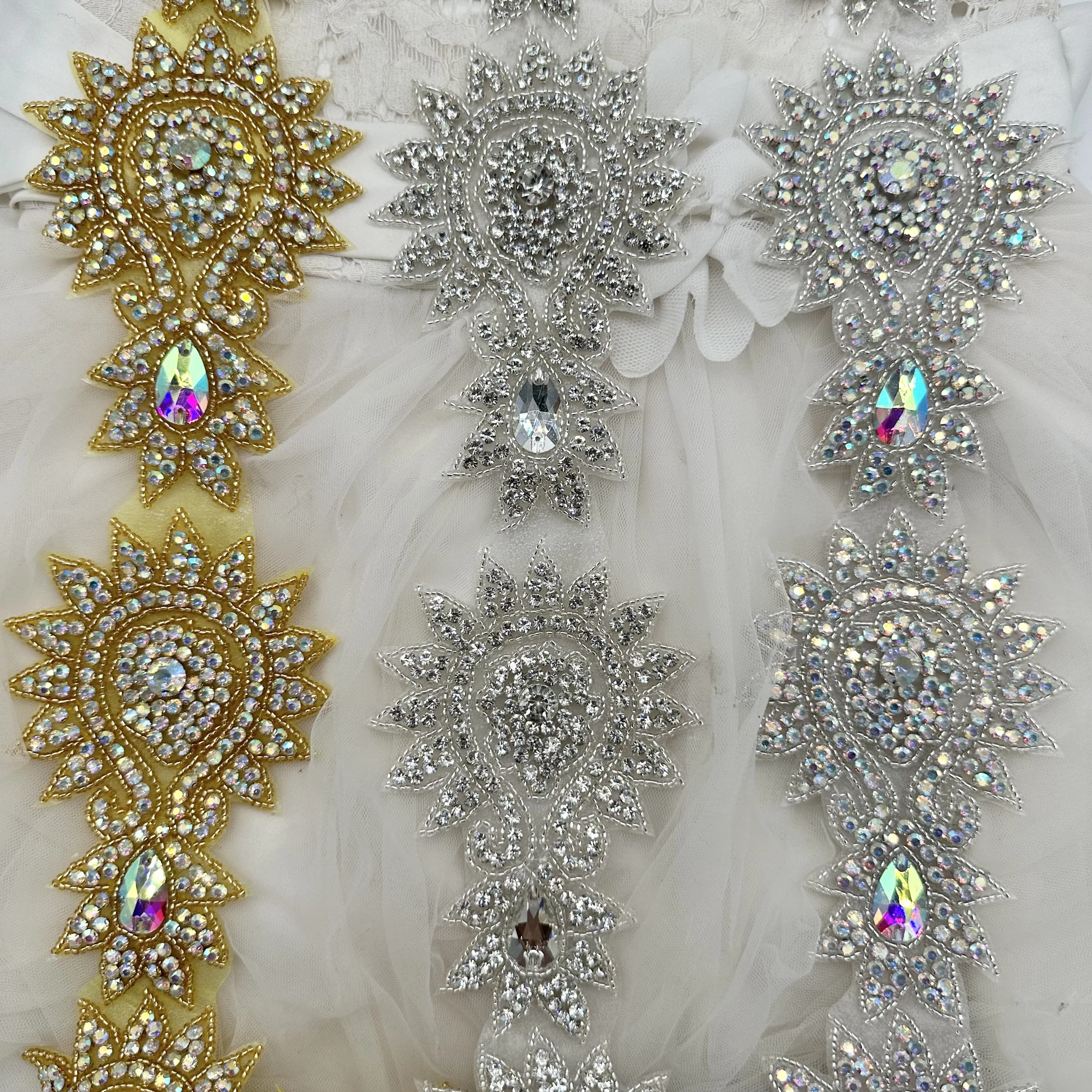Perles en verre cristal artificiel SilverAB, accessoires de vêtements DIY avec film thermocollant à 