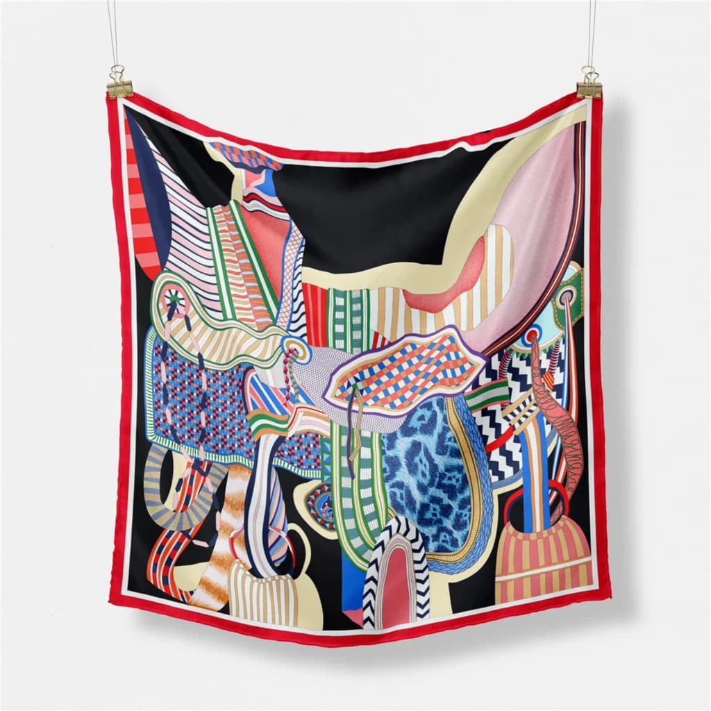 53cm Design magnifique selle marque carré écharpe femme nouvelle Foulard en soie femmes Bandana luxe
