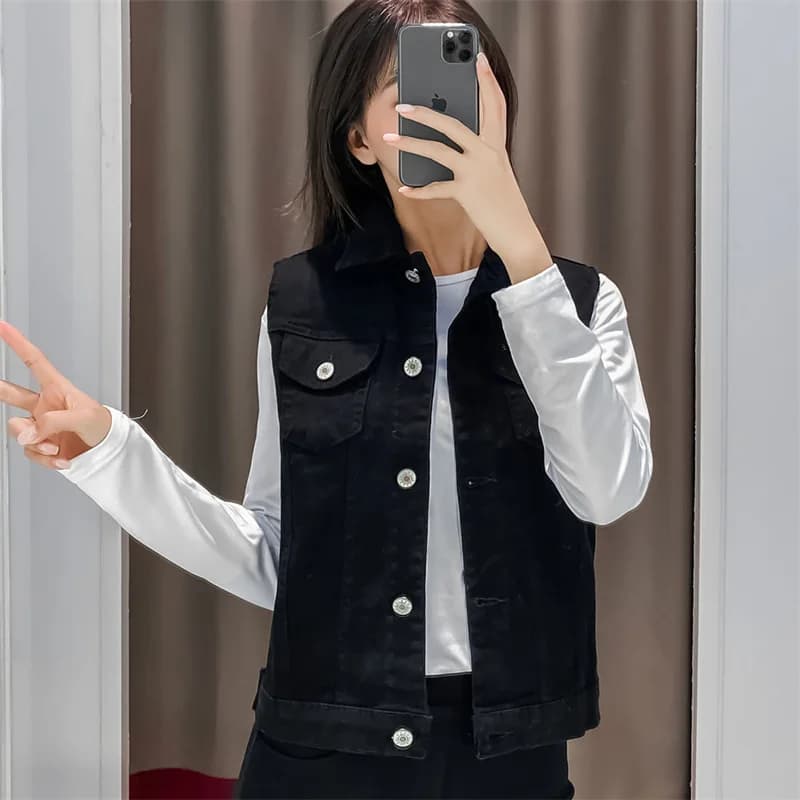 Gilet en Jean Surdimensionné pour Femme, Veste Décontractée, 6XL, Printemps Été